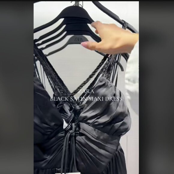 ZARA SATIN SLIP MAXI DRESS with Crisscross Straps Sizes S, L NEW WITH TAG! - Picture 6 of 8